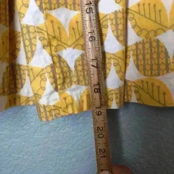 Handmade gathered yellow gray leaves miniskirt with zipper closure M-L? - Picture 4 of 6